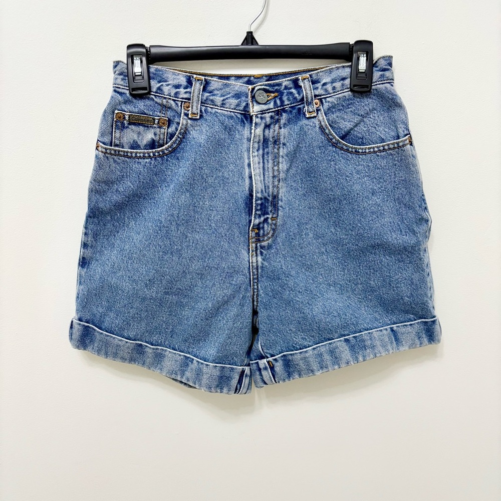 Vintage 90s Calvin Klein Cuffed Mom Jean Shorts Size 6 Stone Wash